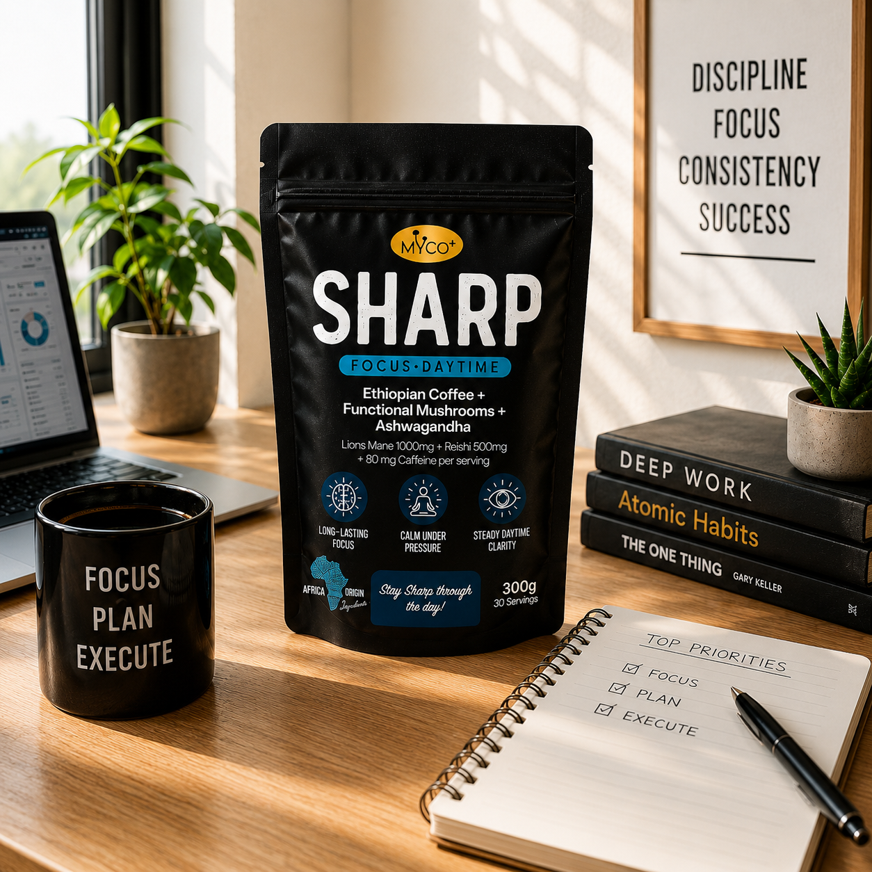 Myco+ SHARP Lion's Mane Coffee — Focus & Resilience