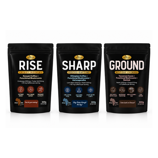 Myco+ Daily Ritual Bundle — RISE + SHARP + GROUND