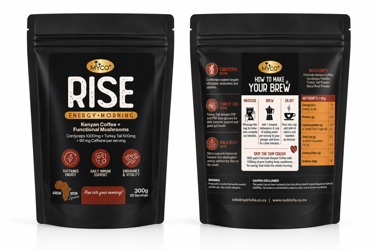 Myco+ RISE Mushroom Coffee — Cordyceps + Turkey Tail