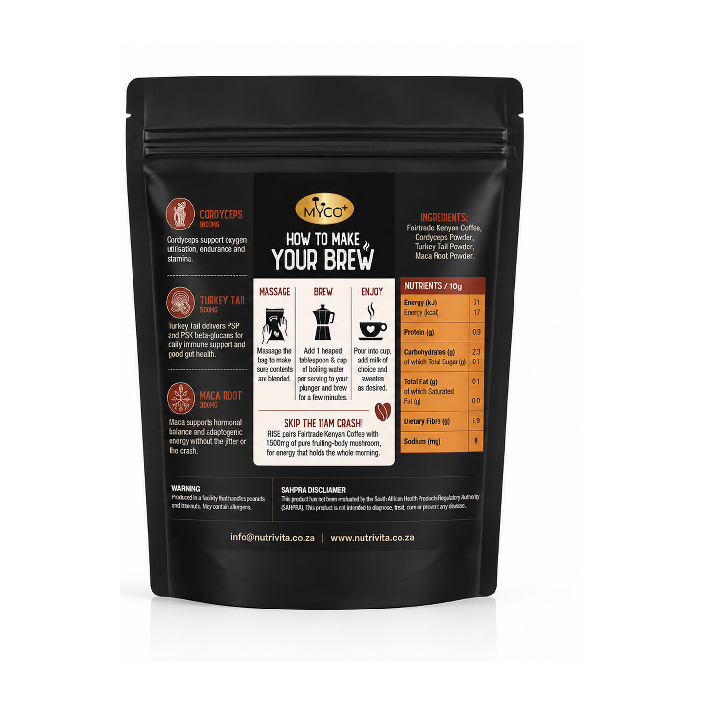 Myco+ RISE Mushroom Coffee — Cordyceps + Turkey Tail